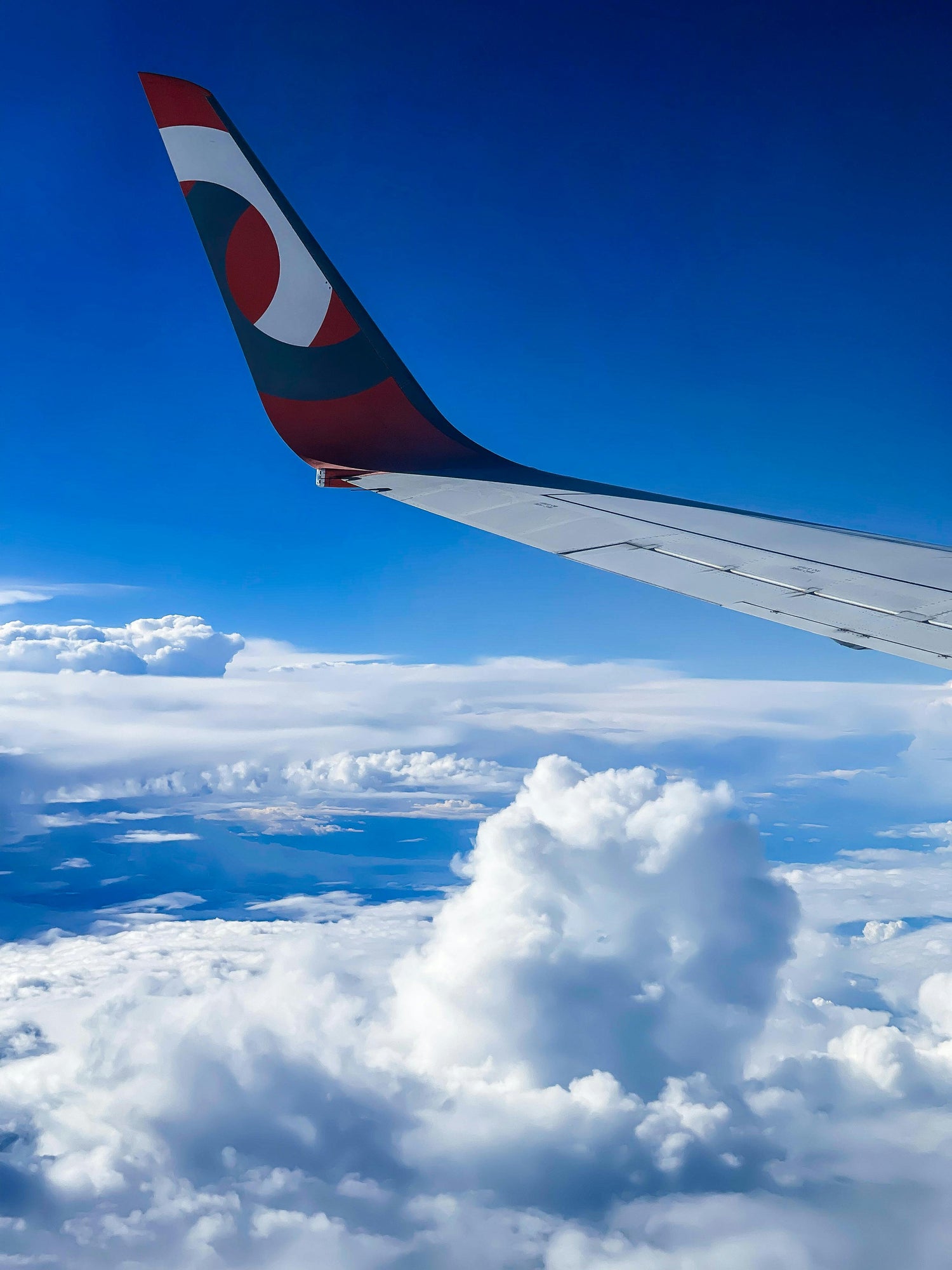 a sideview on the wing of a plane